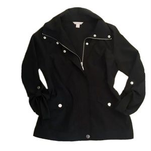 Laura Ashley Black Zip Up Cinched Jacket